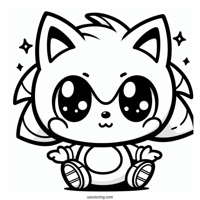 Cute Kawaii Sonic Coloring Page
