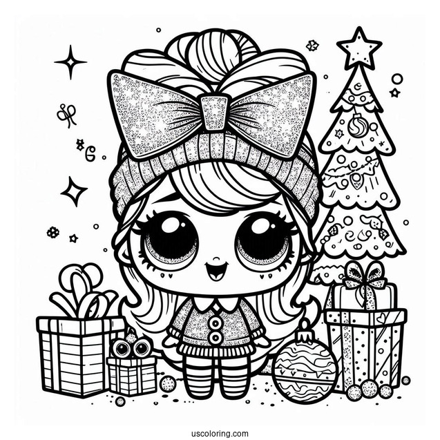 LOL Surprise Christmas Coloring Sheet