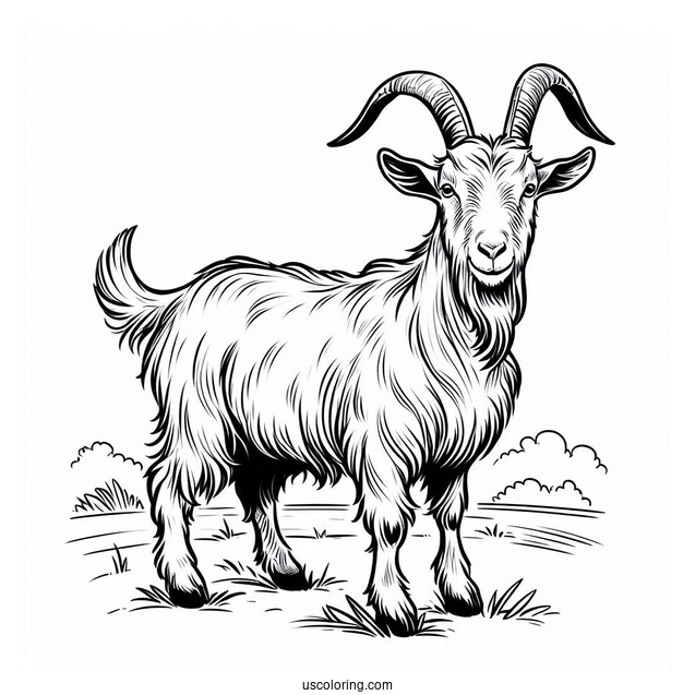 Farm Bred Goat To Color For Kids