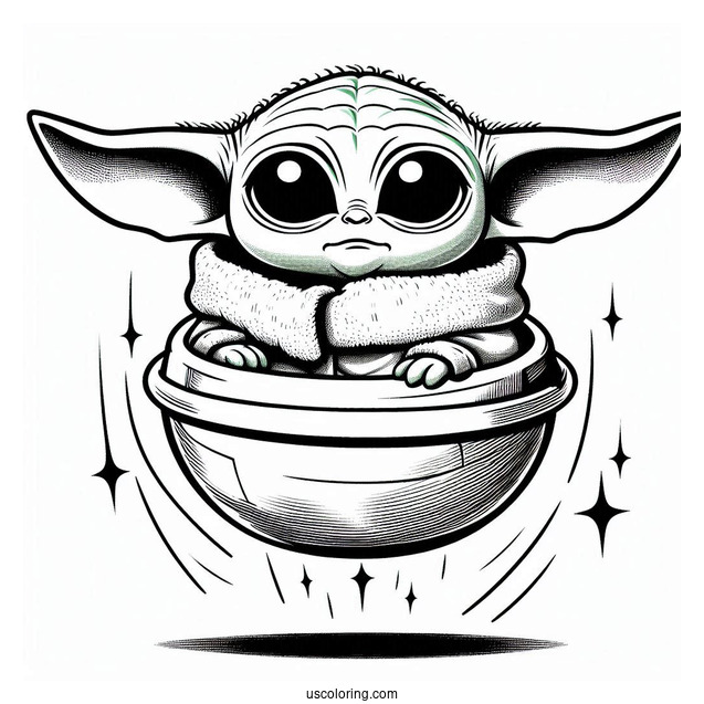Super Cute Baby Yoda In Hovering Pod