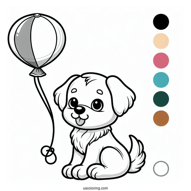 Dog Shaped Balloon To Color