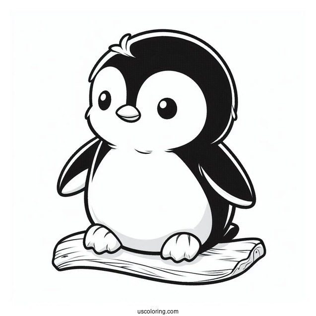 Cute Chinstrap Penguin Coloring Page