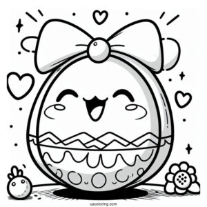 Cartoon Tamagotchi Coloring Page For Kids