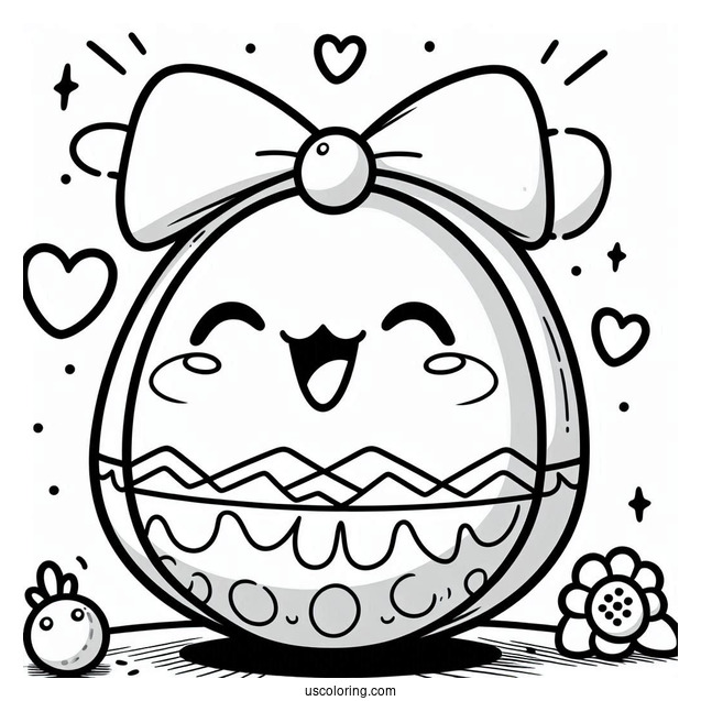 Cartoon Tamagotchi Coloring Page For Kids