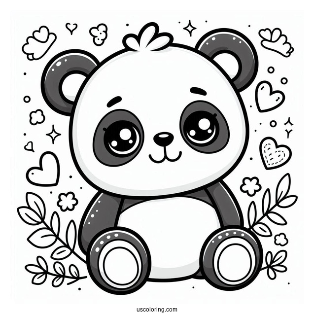 Cute Panda Teddy To Color For Kids