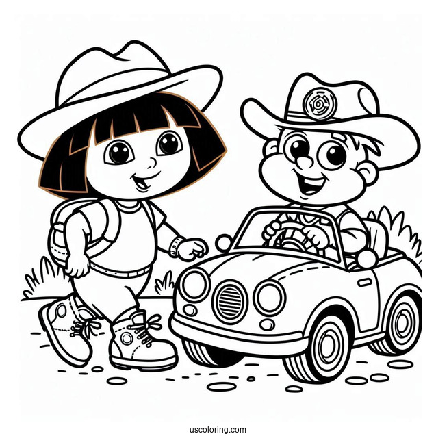 Tico, Boots And Dora Driving In a Car