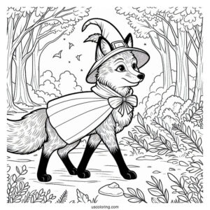 Fox Coloring Page Robin Hood In The Forest