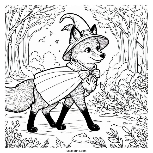 Fox Coloring Page Robin Hood In The Forest