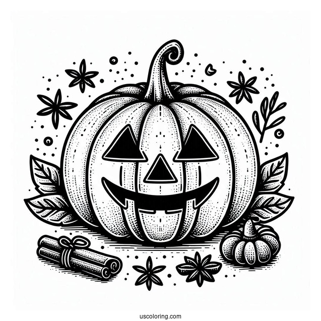 Pumpkin Coloring Page Of Stout Jack O Lantern For Kids