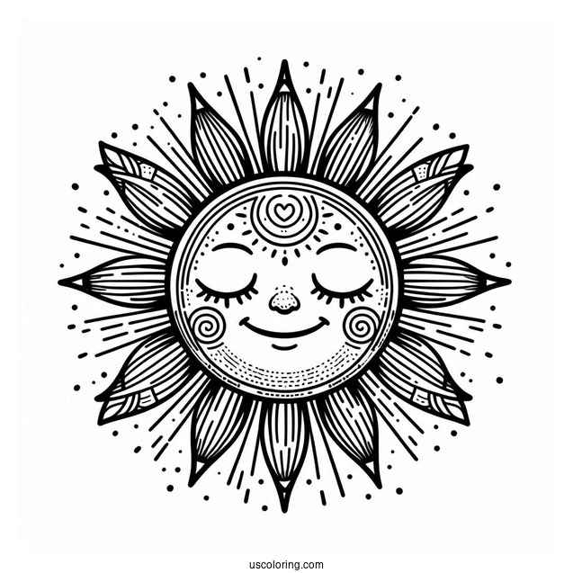 Sun With Big Sun Rays To Color
