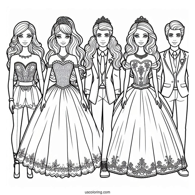 Barbie And Ken Dolls To Color