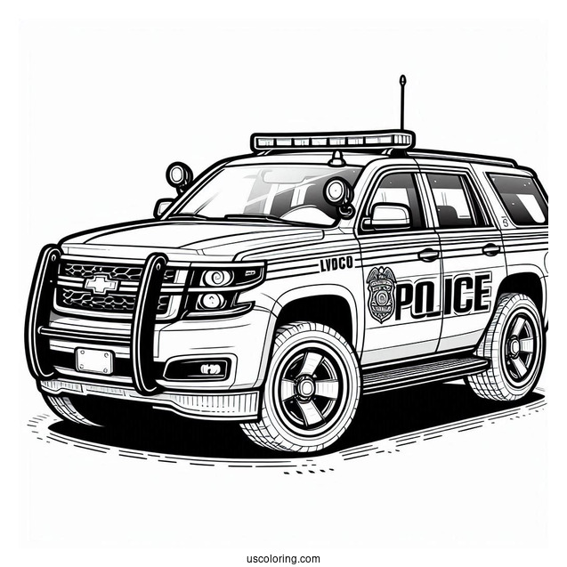 Police SUV Car Coloring Picture