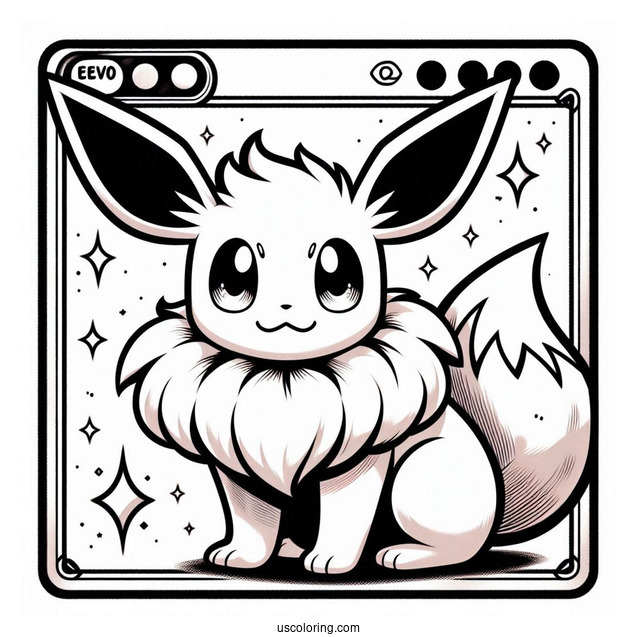 Eevee Pokemon Playing Card To Color