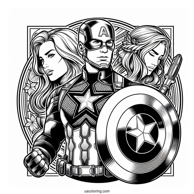 Captain America With Avengers