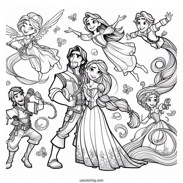 Characters From Tangled Movie To Color
