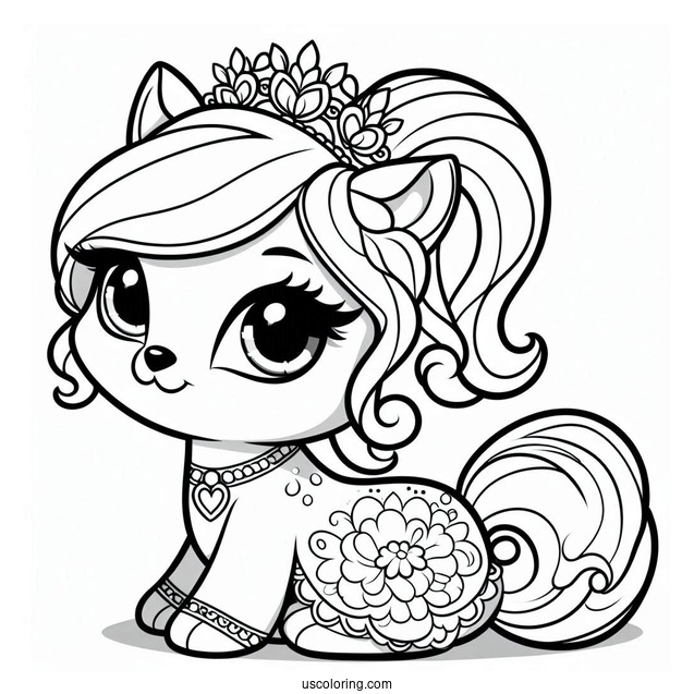 Palace Pets Coloring Page Of Simple Skyla Outline For Preschoolers