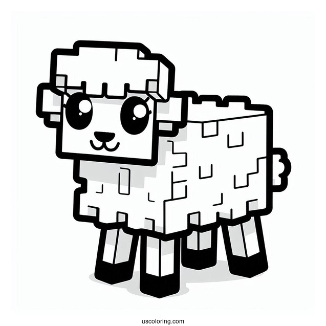 Minecraft Sheep Coloring Page For Kids