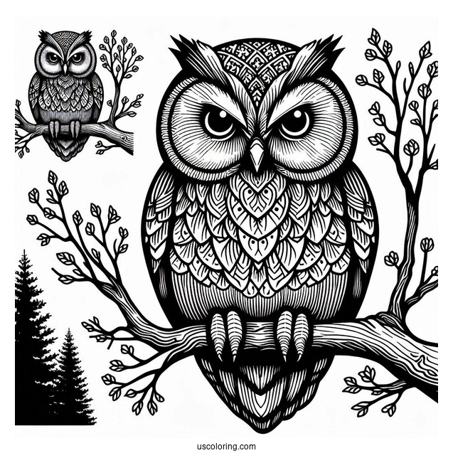 Great Grey Owl To Color
