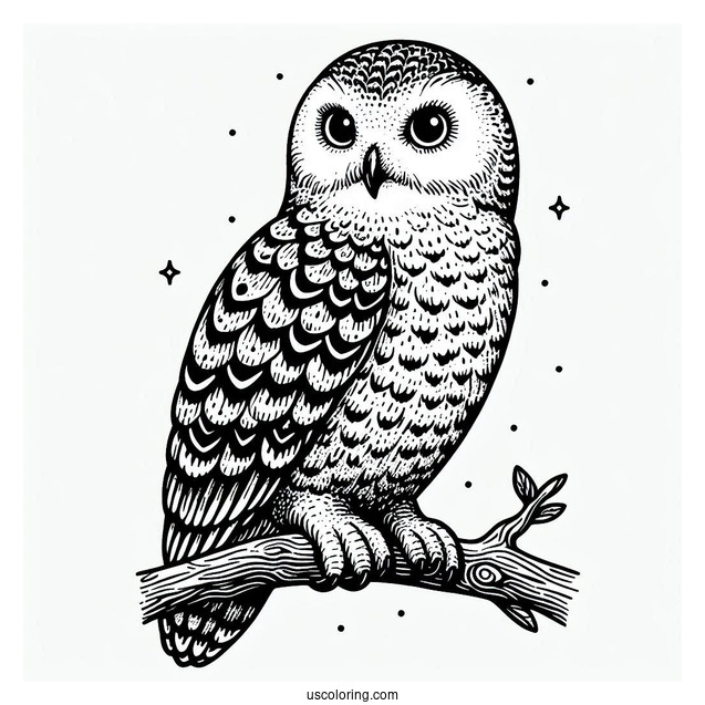 Hedwig The Snowy Owl To Color From Harry Potter
