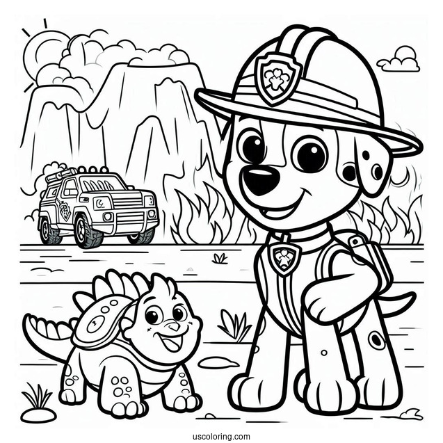 Paw Patrol Dino Rescue Coloring Page