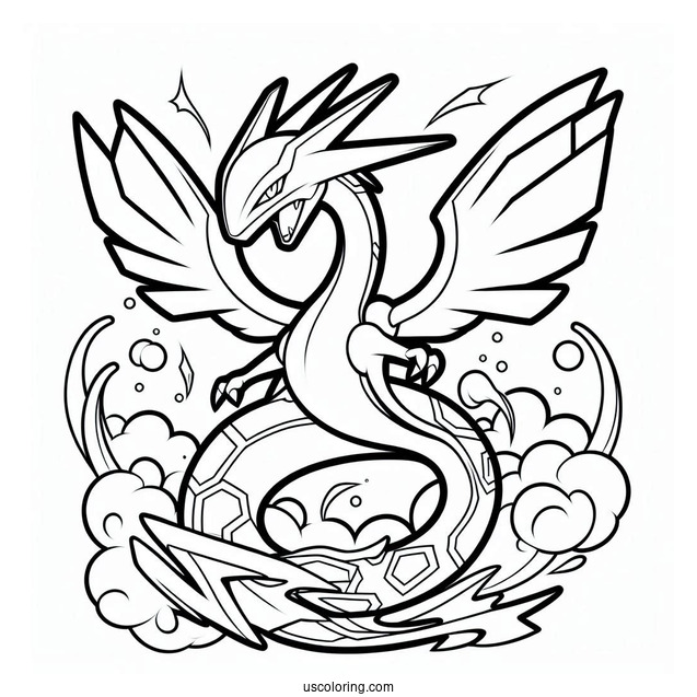 Rayquaza Coloring Page Amazing Burst Pokemon Card