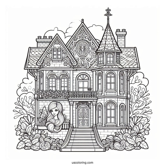 Barbie Dream House Coloring Page