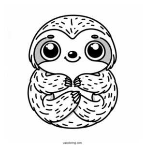 Smiling Sloth Coloring Sheet For Kids