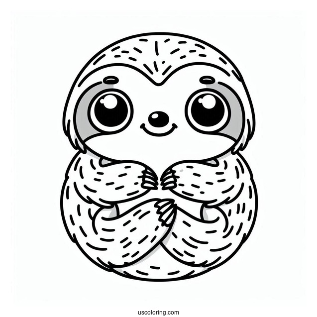 Smiling Sloth Coloring Sheet For Kids