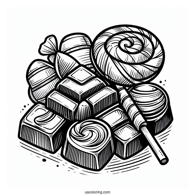 Simple To Color Chocolate Pieces