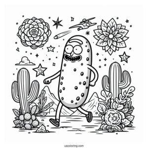 Pickle Rick Coloring Page