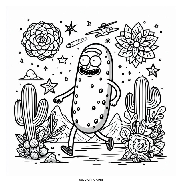 Pickle Rick Coloring Page
