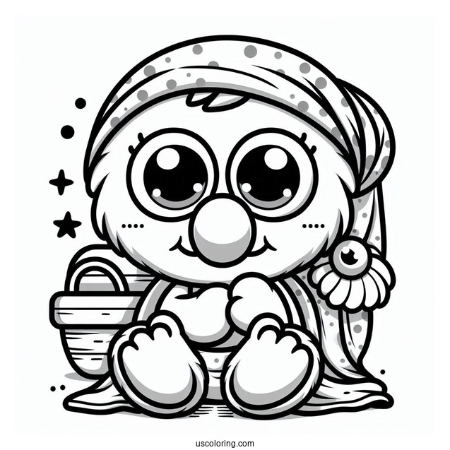 Cute Kawaii Baby Elmo Coloring Page