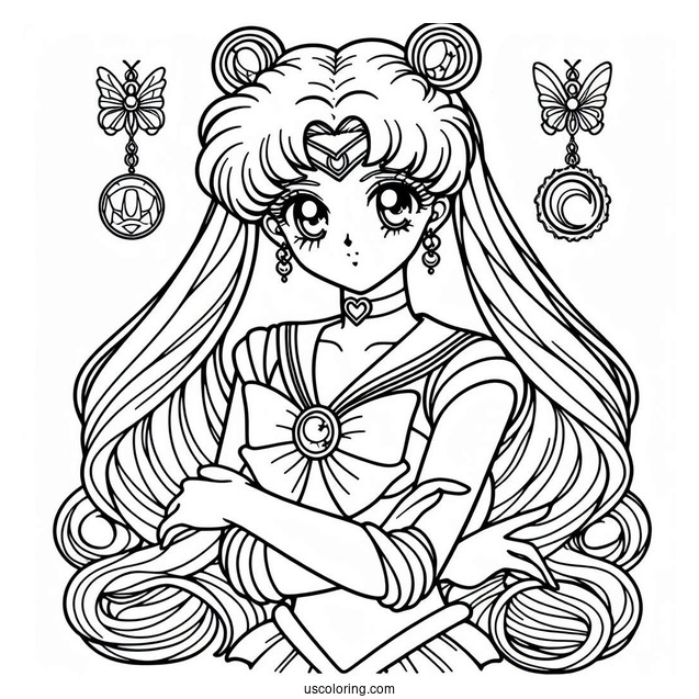 Detailed Coloring Sheet Of Sailor Guardians