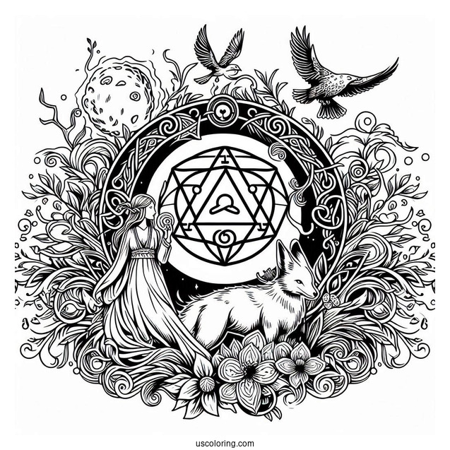 Sprunki Coloring Page Of Logo With Brud, Oren, Sky, Garnold, And Black