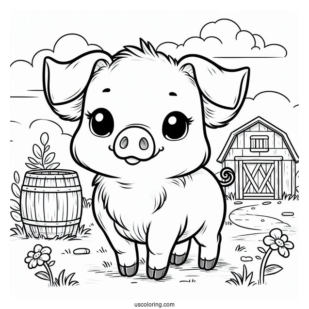 Cute Baby Piglet On a Farm