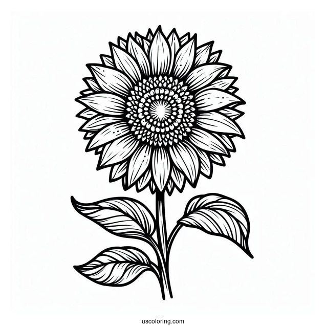 Joyous Sunflower Coloring Sheet