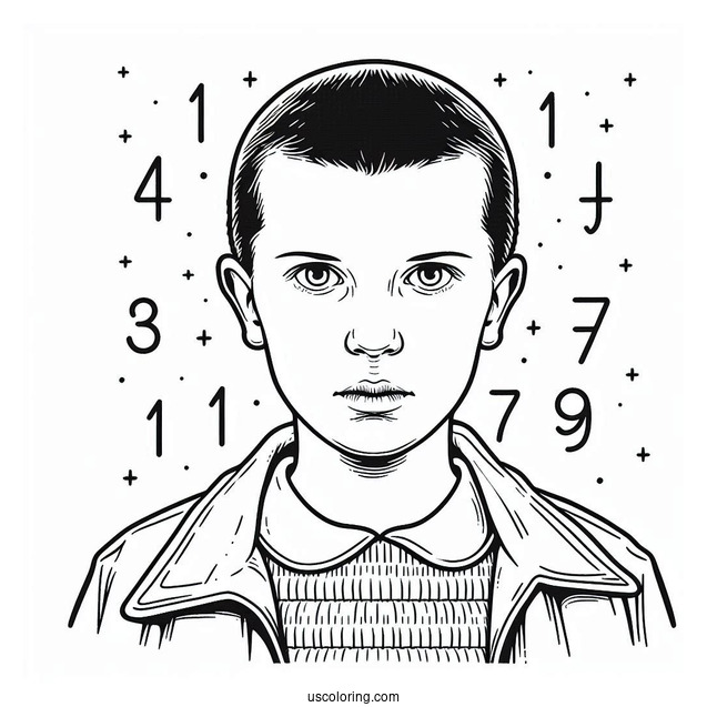 Coloring Sheet Of Eleven From Stranger Things