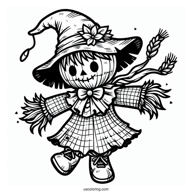 Wizard Of Oz Scarecrow Coloring Page