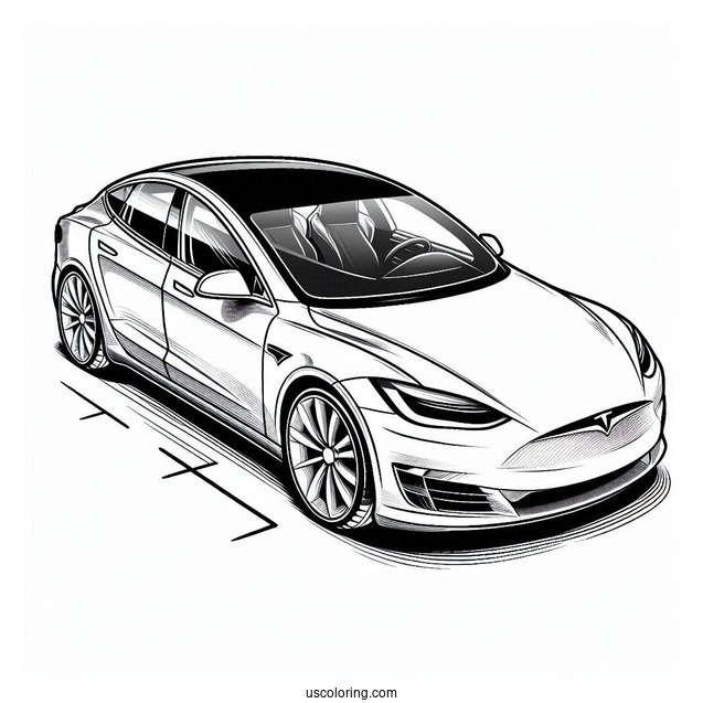 Tesla Model S Coloring Page