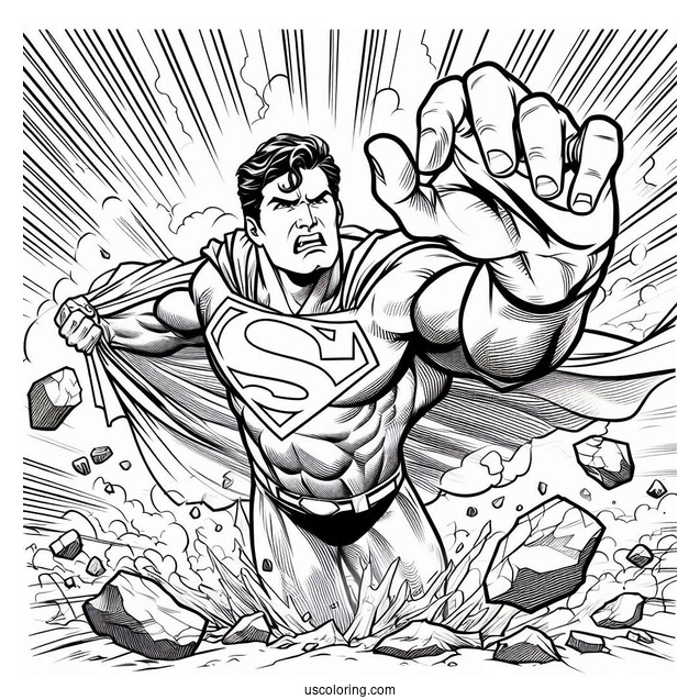 Superman Being Hurt By Kryptonite Coloring