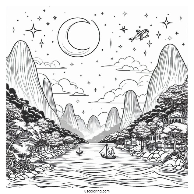 Rio Pedro In The Sky Coloring Page For Preschoolers