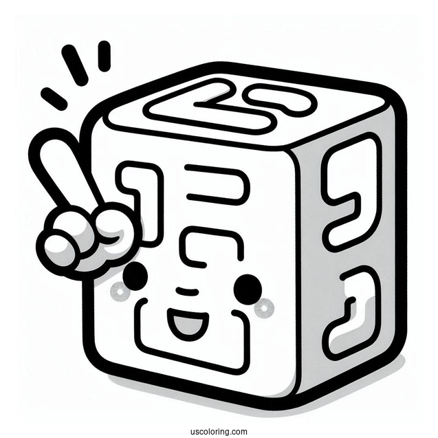 Numberblocks Coloring Page 5 Pointing