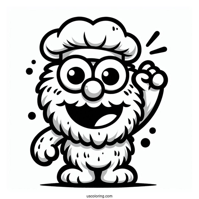 Chibi Elmo Coloring Page For Preschoolers