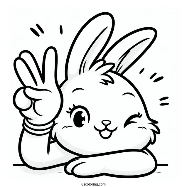 Sunny Bunnies Coloring Page Of S MARTY Making Peace Sign