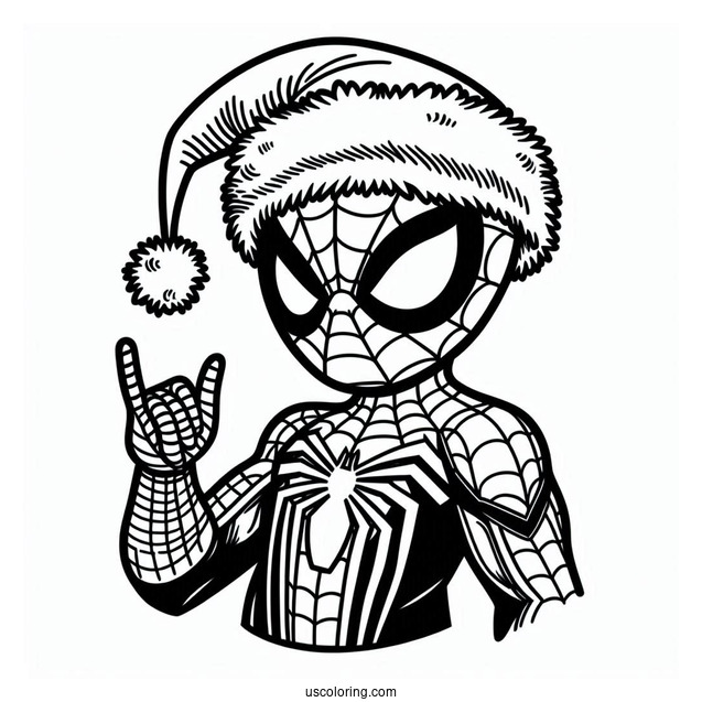 Merry Christmas Spider-Man With Santa Hat