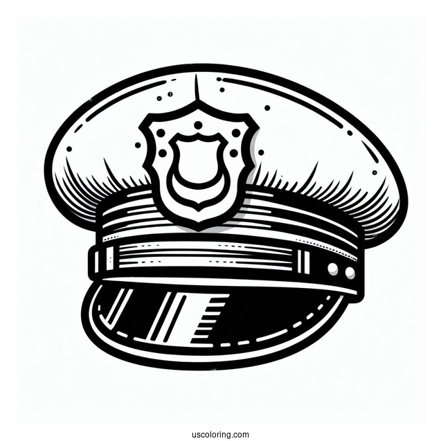Police Officer Hat Coloring Sheet