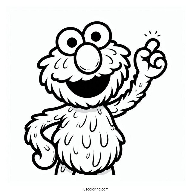Easy Outline Of Elmo To Color For Preschoolers