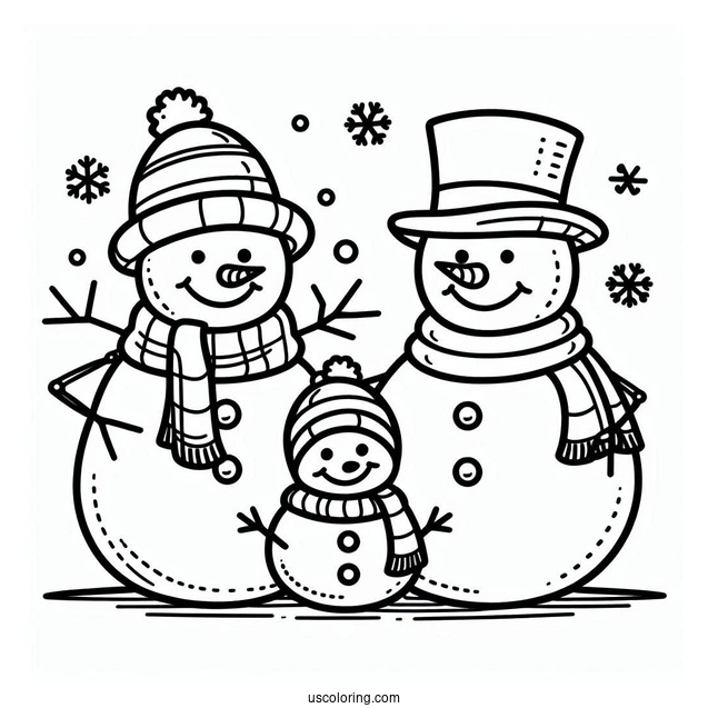 Snowman Family Coloring Sheet