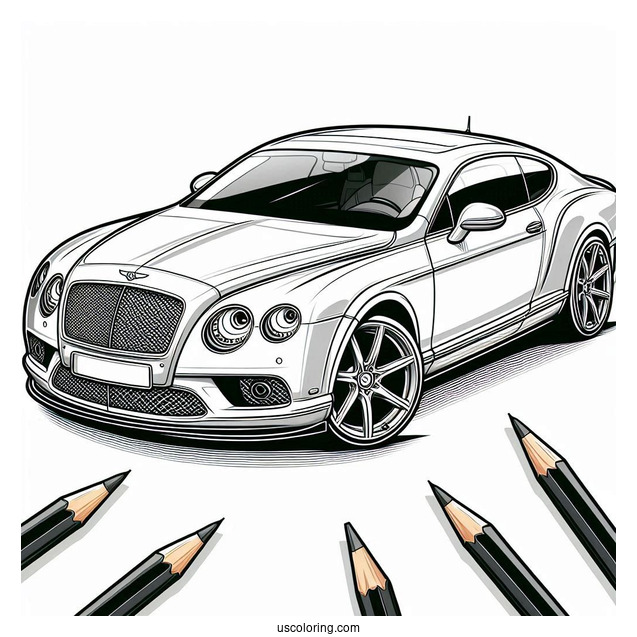 Bentley Car Model Coloring Page