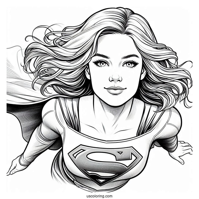 Realistic Kara Zor El Supergirl Coloring Page